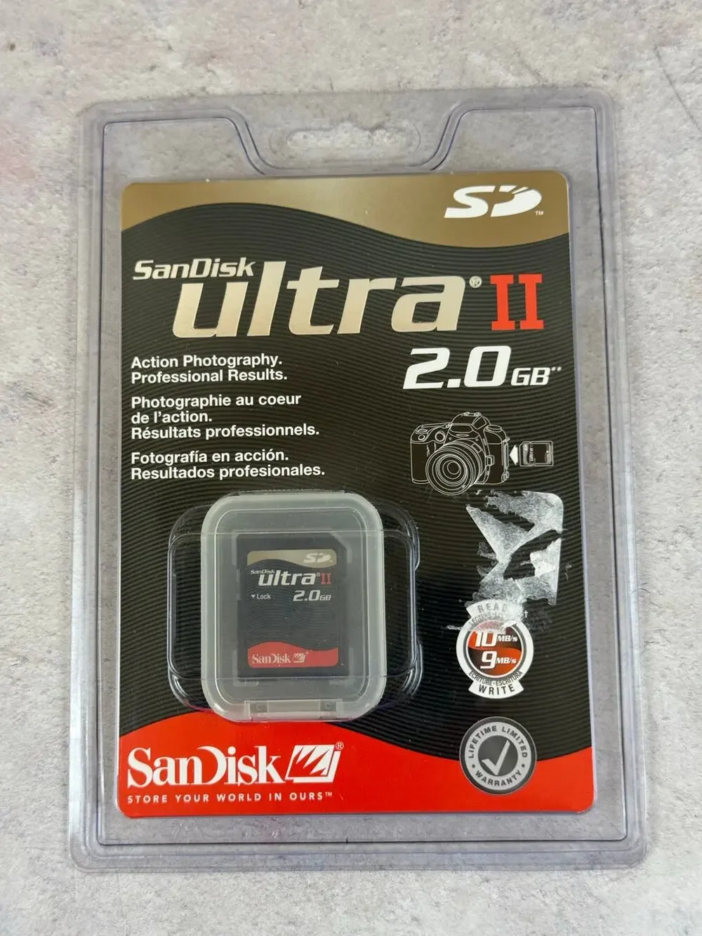 SanDisk ULTRA II 2.0 GB SD Card SDSDH2048901 New Sealed Vintage